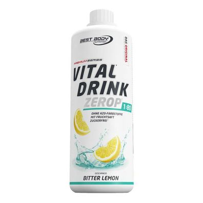 Best Body Nutrition Vital Drink Zerop Bitter Lemon 1L Flasche Low Carb