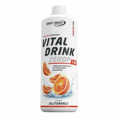 Best Body Nutrition Vital Drink Zerop Blutorange 1L Flasche Low Carb