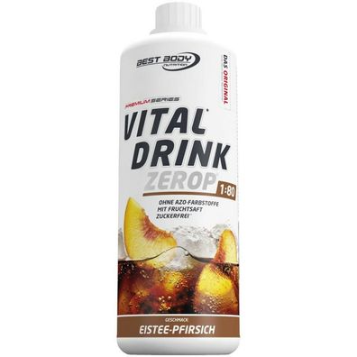 Best Body Nutrition Vital Drink Zerop Eistee Pfirsich 1L Flasche Low Carb