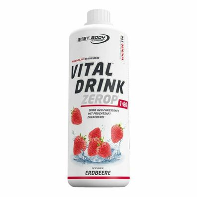 Best Body Nutrition Vital Drink Zerop Erdbeere 1L Flasche Low Carb Mineraldrink