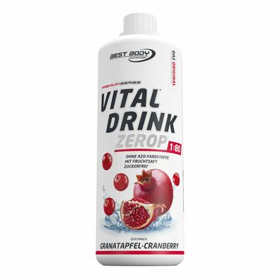 Best Body Nutrition Vital Drink Zerop Granatapfel Cranberry 1L Flasche Low Carb