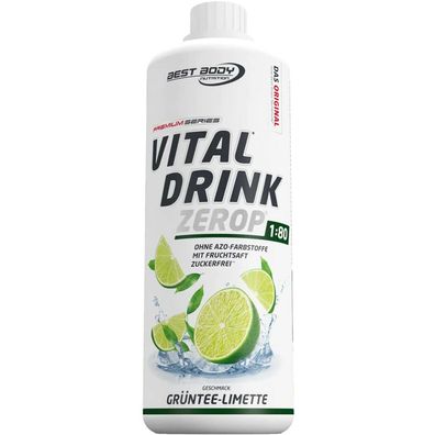 Best Body Nutrition Vital Drink Zerop Grüntee-Limette 1L Flasche Low Carb