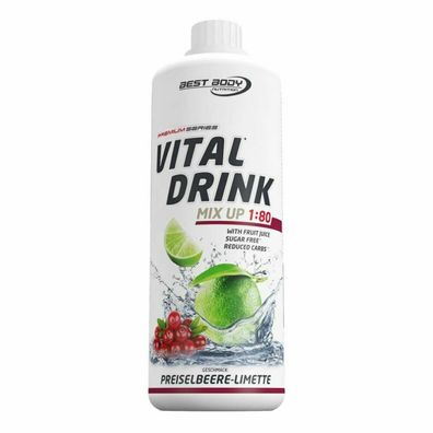 Best Body Nutrition Vital Drink Zerop Preiselbeere-Limette 1L Flasche Low Carb