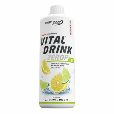 Best Body Nutrition Vital Drink Zerop Zitrone-Limette 1L Flasche Low Carb
