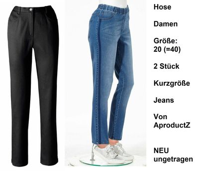 Hose Damen Größe: 20 (=40), 2 Stück, Kurzgröße, Jeans Von AproductZ. NEU, ungetragen