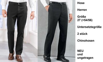 Hose Herren Größe 27 (=54/56) Untersetztegröße, 2 stück Chinohosen. NEU, unget. XXXXX