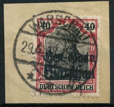 BES. 1WK D-POST IN POLEN Nr 15b zentrisch gestempelt Briefstück g X49AAE2