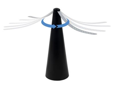 Fliegenwedler schwarz Batterie betrieben - 26 cm - Insekten Fliegen Ventilator Abwehr