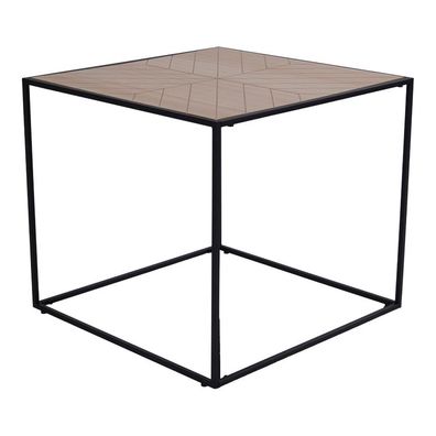 House Nordic Beistelltisch Bergamo Eckig 50x50 cm Tisch Metallgestell Schwarz