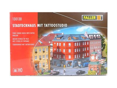 Modellbau Bausatz Stadteckhaus mit Tattoostudio, Faller H0 130138 neu