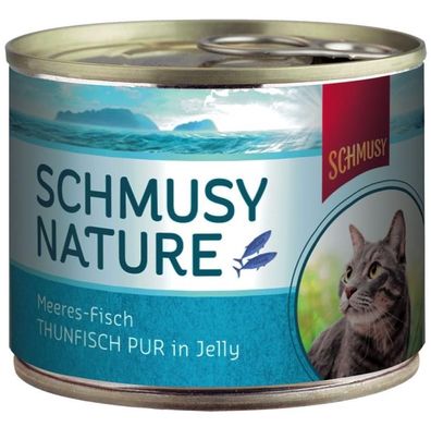 Schmusy-Nature | Meeres-Fisch - Thunfisch Pur in Jelly - 12 x 185g ¦ nasses Katzen...