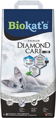Biokat's ¦ Diamond Care Classic ohne Duft - 1x 18 L ¦Feine Katzenstreu mit Aktivk...