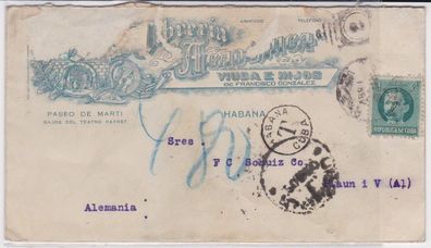 alter Brief von Kuba nach Plauen im Vogtland 1888 (101061)