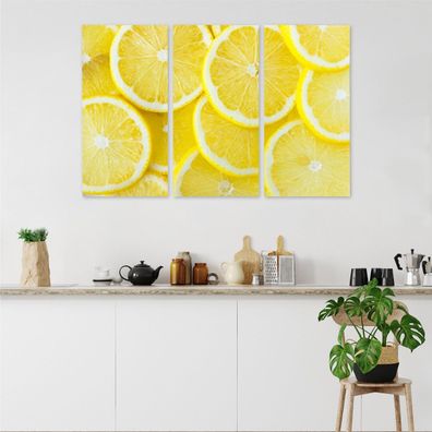 Leinwand Bilder SET 3-Teilig Zitronenscheiben Vitamin C Wandbilder xxl 3095