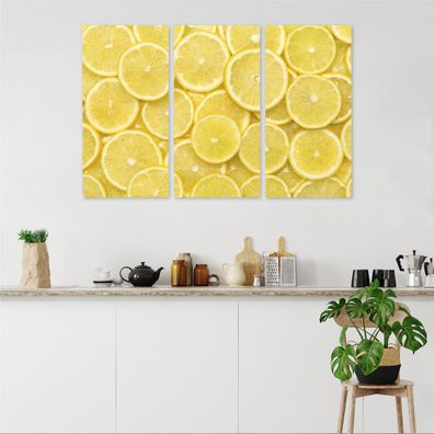 Leinwand Bilder SET 3-Teilig Zitrone Frucht Natur Wandbilder xxl 3105