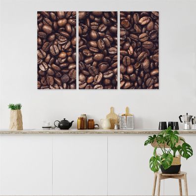 Leinwand Bilder SET 3-Teilig Getraenk aus geroesteten Kaffeebohnen Wandbilder 3195