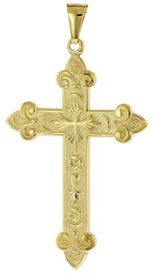 trendor Schmuck Kreuz-Anhänger Gold 333 (8 Karat) 50 x 33 mm 51996