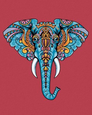 Malen nach Zahlen - Mandala Elefant