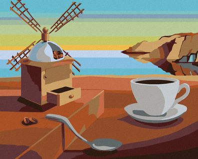 Malen nach Zahlen - Surrealistischer KAFFEE - Inspiration VON S. DALI