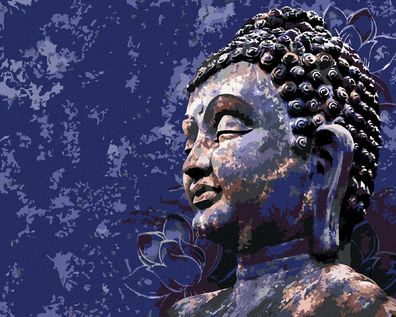 Malen nach Zahlen - BUDDHA AUF BLAUEM Hintergrund