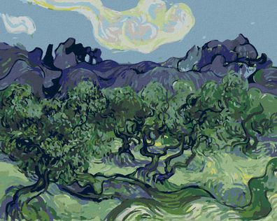 Malen nach Zahlen - Olivenbäume MIT Alpilles IM Hintergrund (VINCENT VAN GOGH)