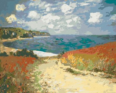 Malen nach Zahlen - Strandweg Zwischen Weizenfeldern (CLAUDE MONET)