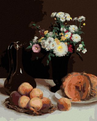 Malen nach Zahlen - Stillleben MIT Karaffe, BLUMEN UND OBST (HENRI FANTIN-LATOUR)