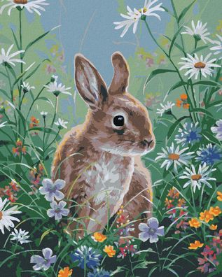 Malen nach Zahlen - Kaninchen UND Frühlingsblumen (ABRAHAM HUNTER)