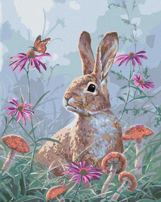 Malen nach Zahlen - Kaninchen, Schmetterling, BLUMEN UND PILZE (ABRAHAM HUNTER)
