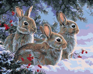 Malen nach Zahlen - Kaninchen IM WINTER (ABRAHAM HUNTER)