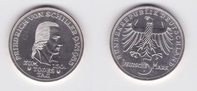 BRD Gedenk Münze 5 Mark Friedrich Von Schiller 1955 vz/ Stgl. (135209)