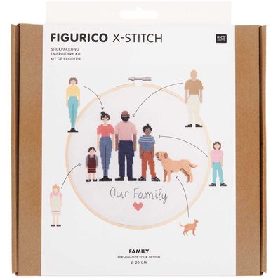 Rico Design | Stickpackung | Figurico | Family Ø 20 cm