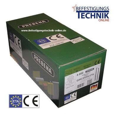 Prebena Q-6774 75 mm CSVHA-ETA Heftklammern stark verzinkt geharzt mit ETA Zulas