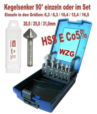 Profi HSS E Co5% Kegelsenker Senker 90°Grad Cobald Entgrater WZG 6,3 bis 31,0mm