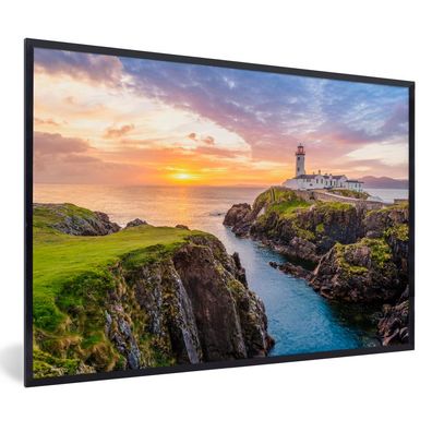 Poster - 120x80 cm - Fanad Head Leuchtturm bei Sonnenuntergang