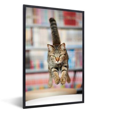 Poster - 20x30 cm - Katze - Frühling - Stuhl