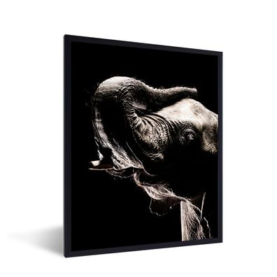 Poster - 30x40 cm - Elefant in Schwarz und Weiß
