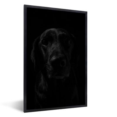 Poster - 40x60 cm - Hund - Haustier - Schwarz