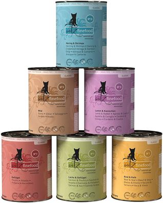 catz finefood ¦ Mixpaket 1 - 6 x 400 g ¦ nasses Katzenfutter in Dosen