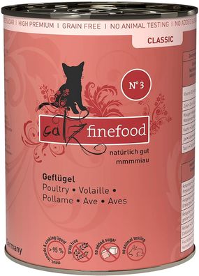 catz finefood ¦ N° 3 - Geflügel verfeinert mit Preiselbeeren & Löwenzahn - 6 x ...