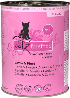 catz finefood ¦ N° 19 - Lamm & Pferd verfeinert mit Zucchini & Tomate - 6 x 400g ...
