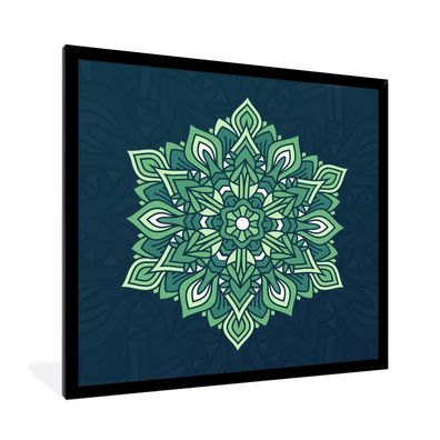 Poster - 40x40 cm - Mandala abstrakt grün