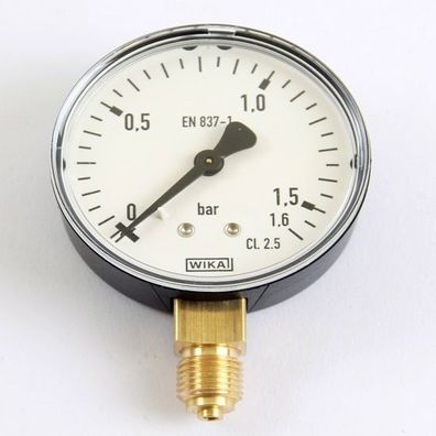 Wika Manometer 0 - 1,5 bar Armatur mit Rohrfeder EN 837-1 G 1/4"