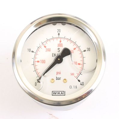 Wika Druck-Manometer 40 bar Armatur Glyzerin EN 837-1 G 1/4"