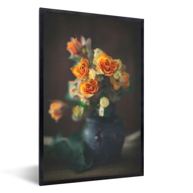 Poster - 20x30 cm - Rosen - Orange - Blumen