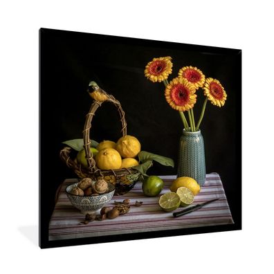 Poster - 40x40 cm - Blumen - Sonnenblume - Zitrone