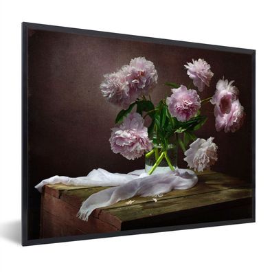 Poster - 80x60 cm - Pfingstrosen - Stilleben - Blumen