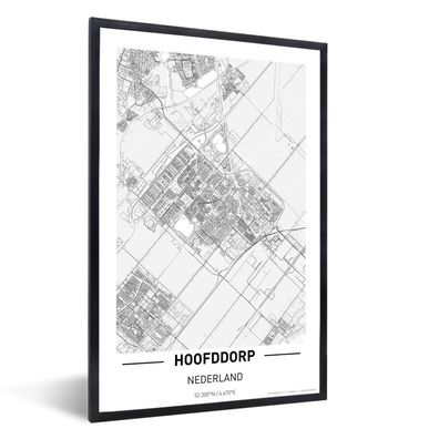 Poster - 60x90 cm - Stadtplan Hoofddorp