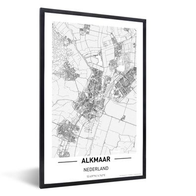 Poster - 40x60 cm - Stadtplan von Alkmaar