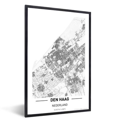 Poster - 60x90 cm - Stadtplan Den Haag